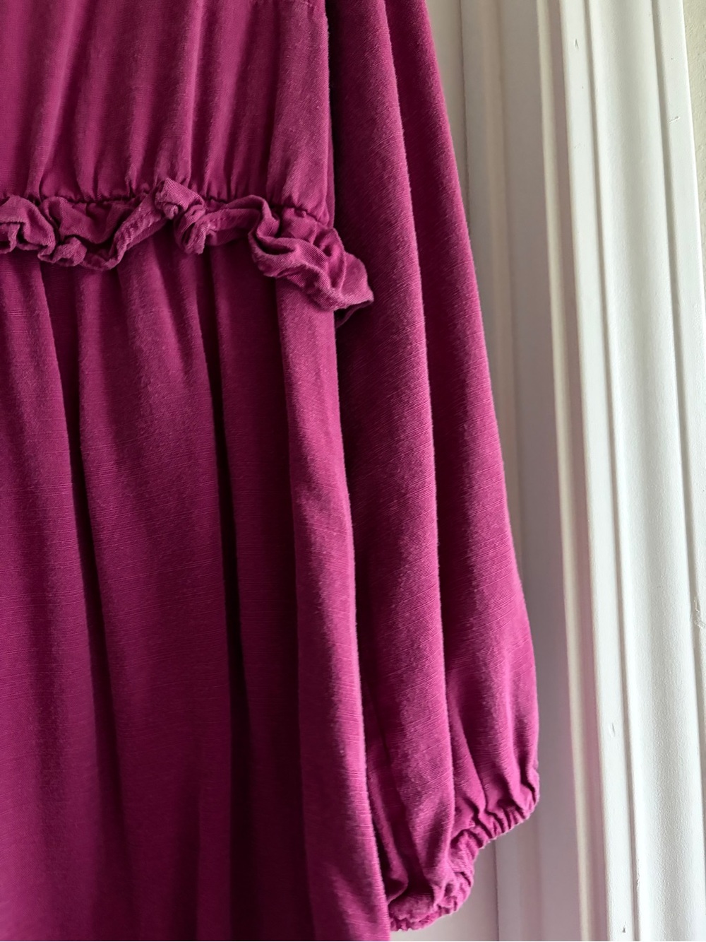 Magenta V-Neck Ruffle Dress - Picture 3 of 5